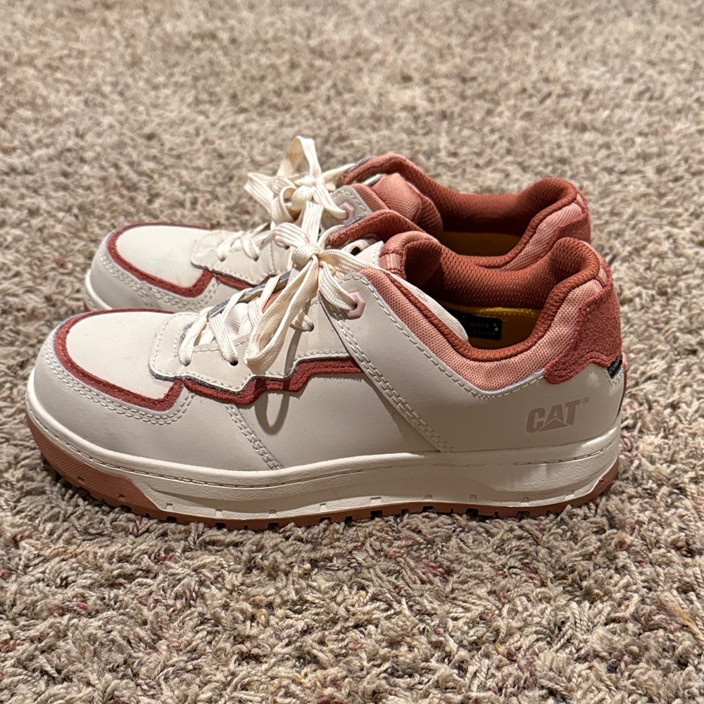 Caterpillar Women's Cream and Brown Sneakers